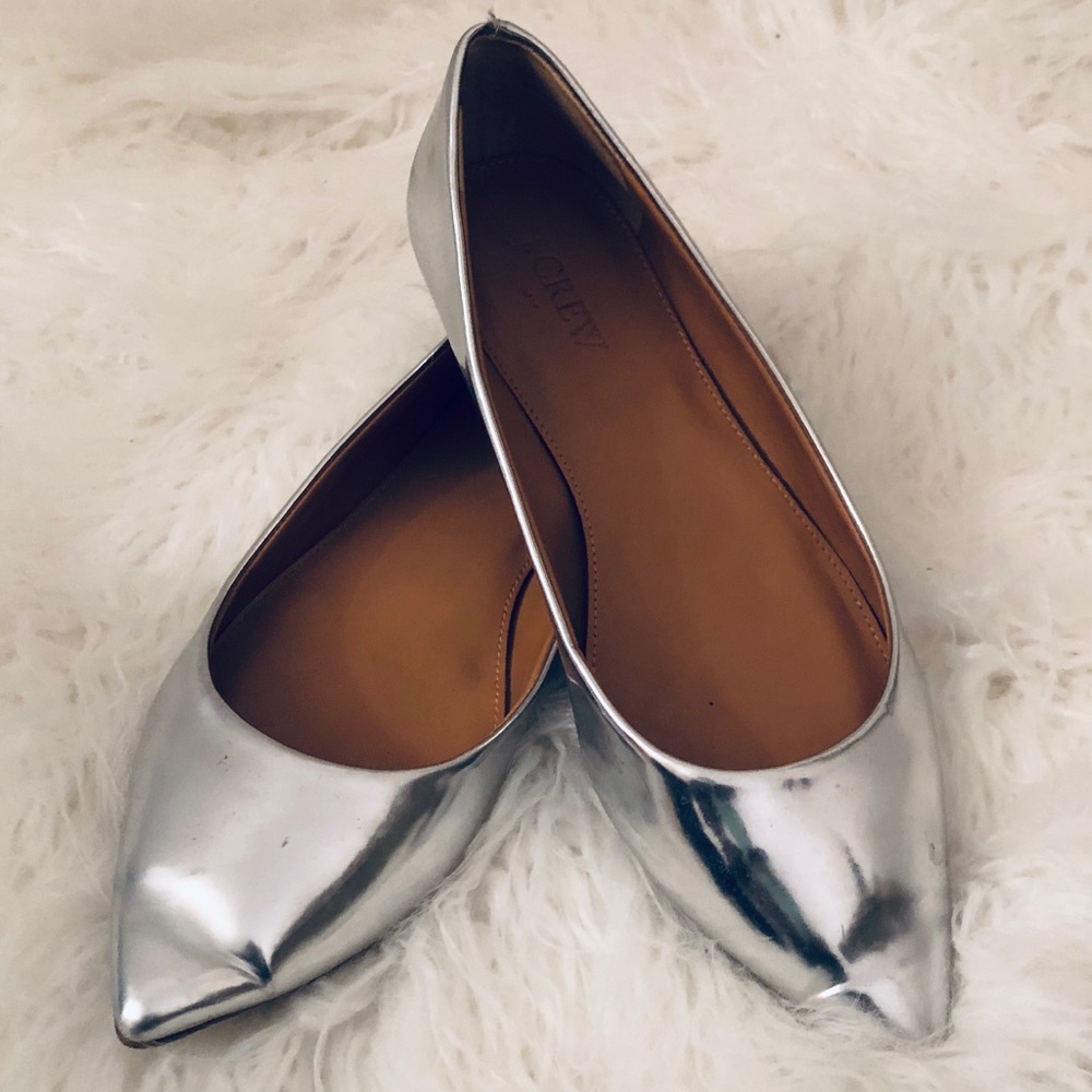 J.Crew Metallic Pointed Flatts - Picture 2 of 6
